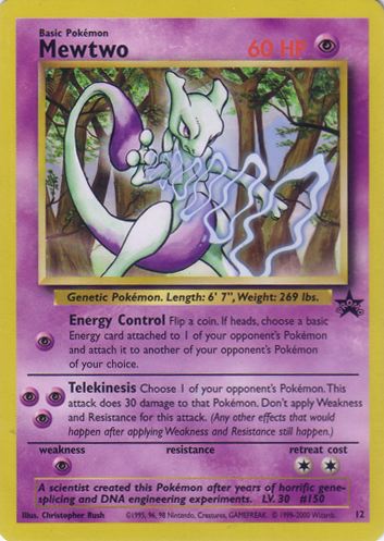 Mewtwo Telekenesis #12 Non-Holo Promo - 2000 Nintendo Power